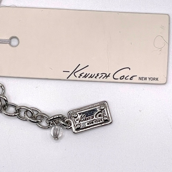 Kenneth Cole NWT Blue Gemstone Chip Leather Multi Strand Bib Necklace - Picture 13 of 14